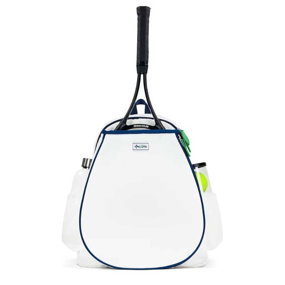 Ame & Lulu White “Game On” Tennis Backpack